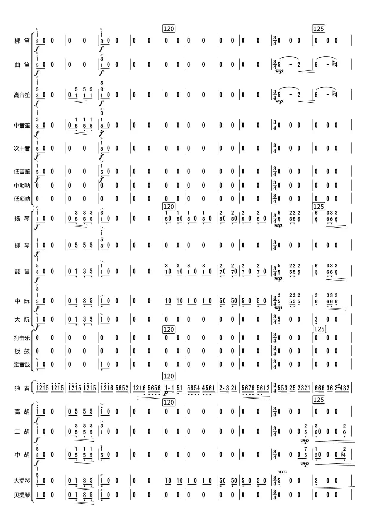 洪湖随想曲（总谱）