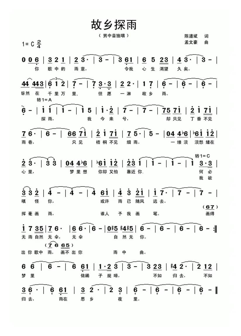 故乡探雨（又名：台北探雨）