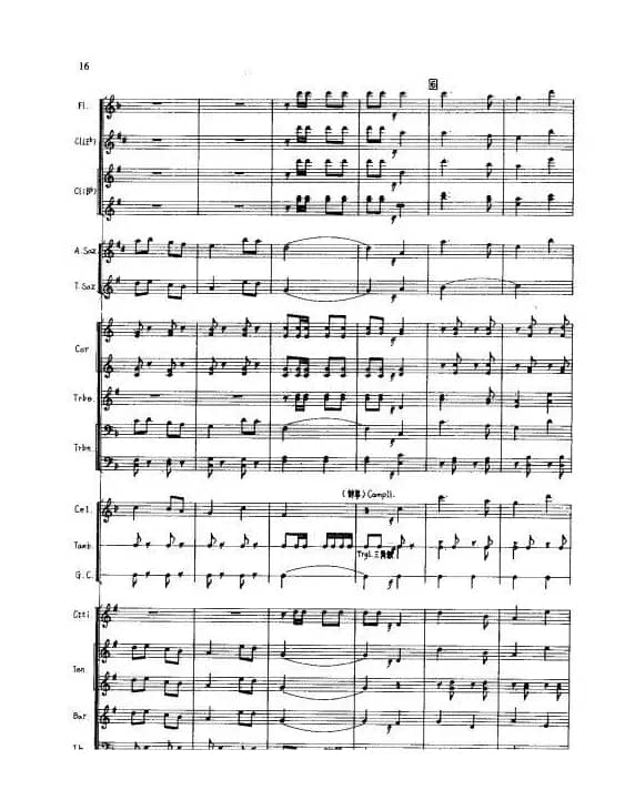 向国防现代化进军（军乐总谱线）16-20