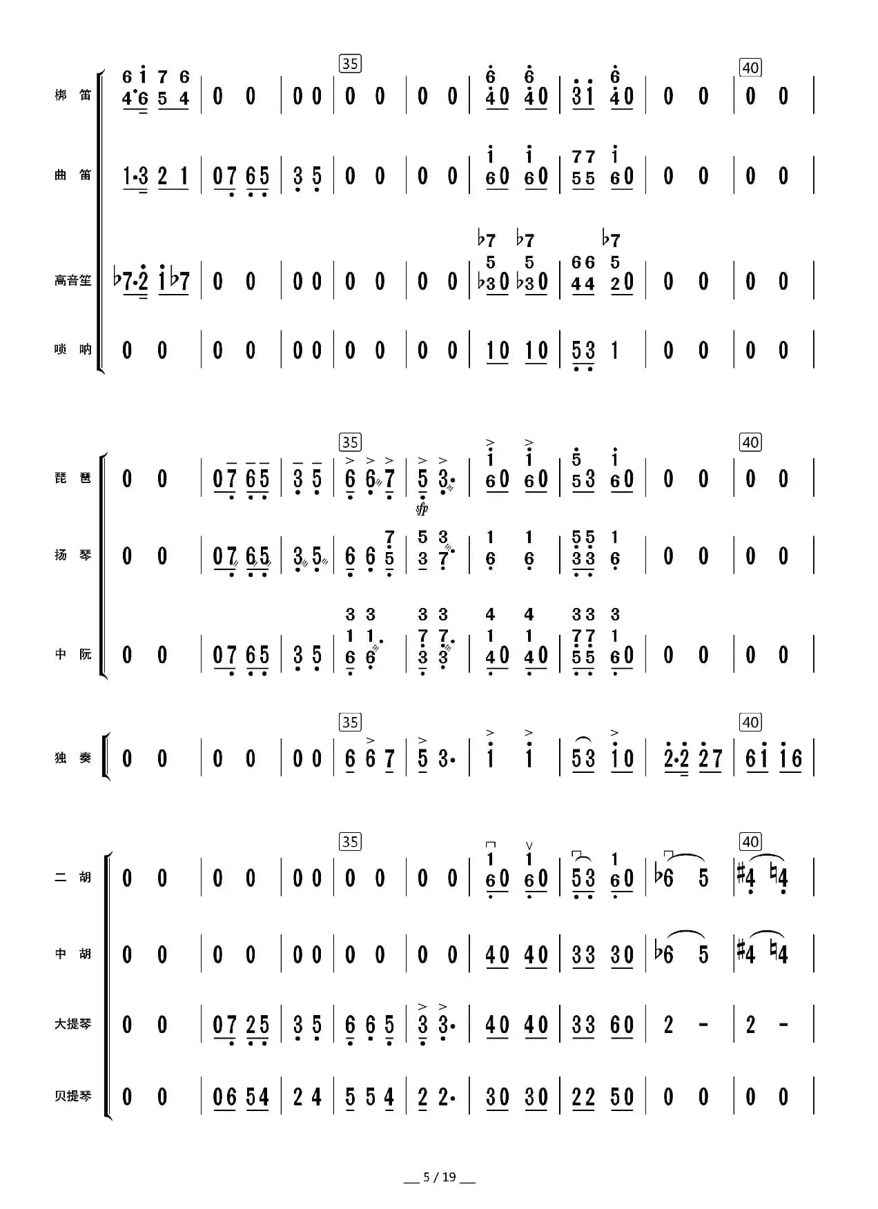 唱支山歌给党听（总谱）