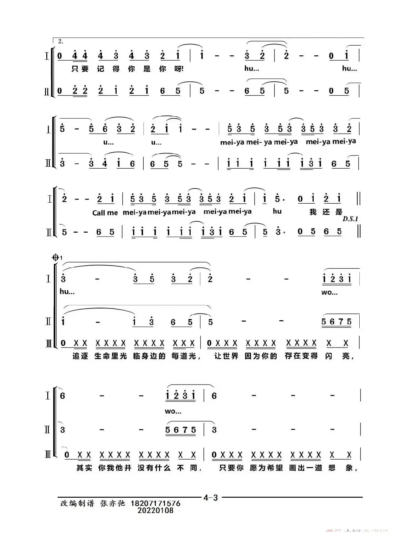 少年（合唱.亦弛改编）（二部，三部合唱））