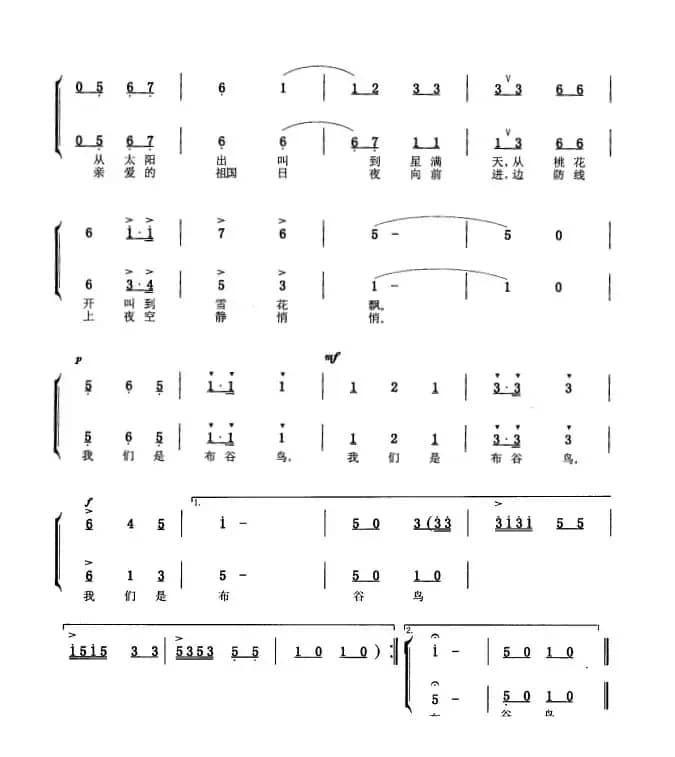我们是布谷鸟（男声小合唱）