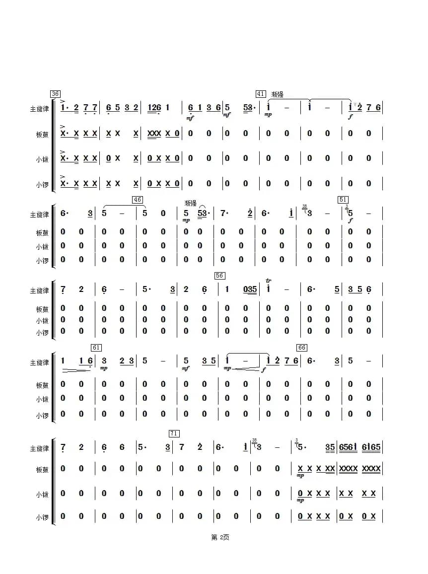 京调（打击乐分谱）