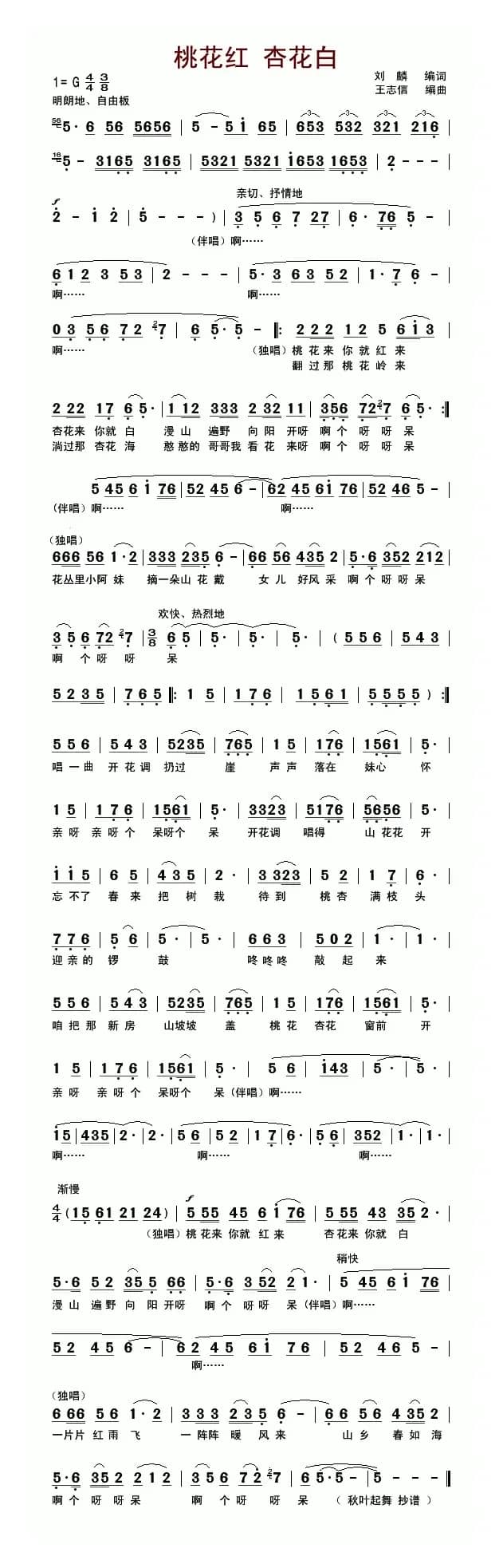 桃花红 杏花白(王志信编曲版)