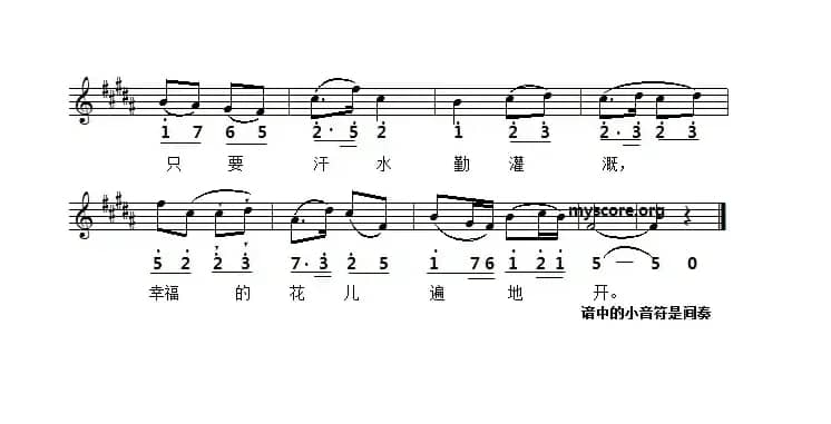 幸福不会从天降（线简谱对照版）