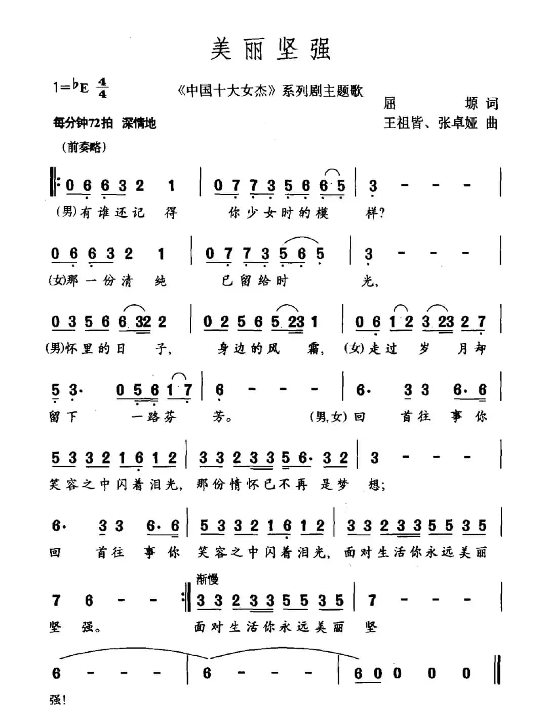 美丽坚强（《中国十大女杰》系列剧主题歌）