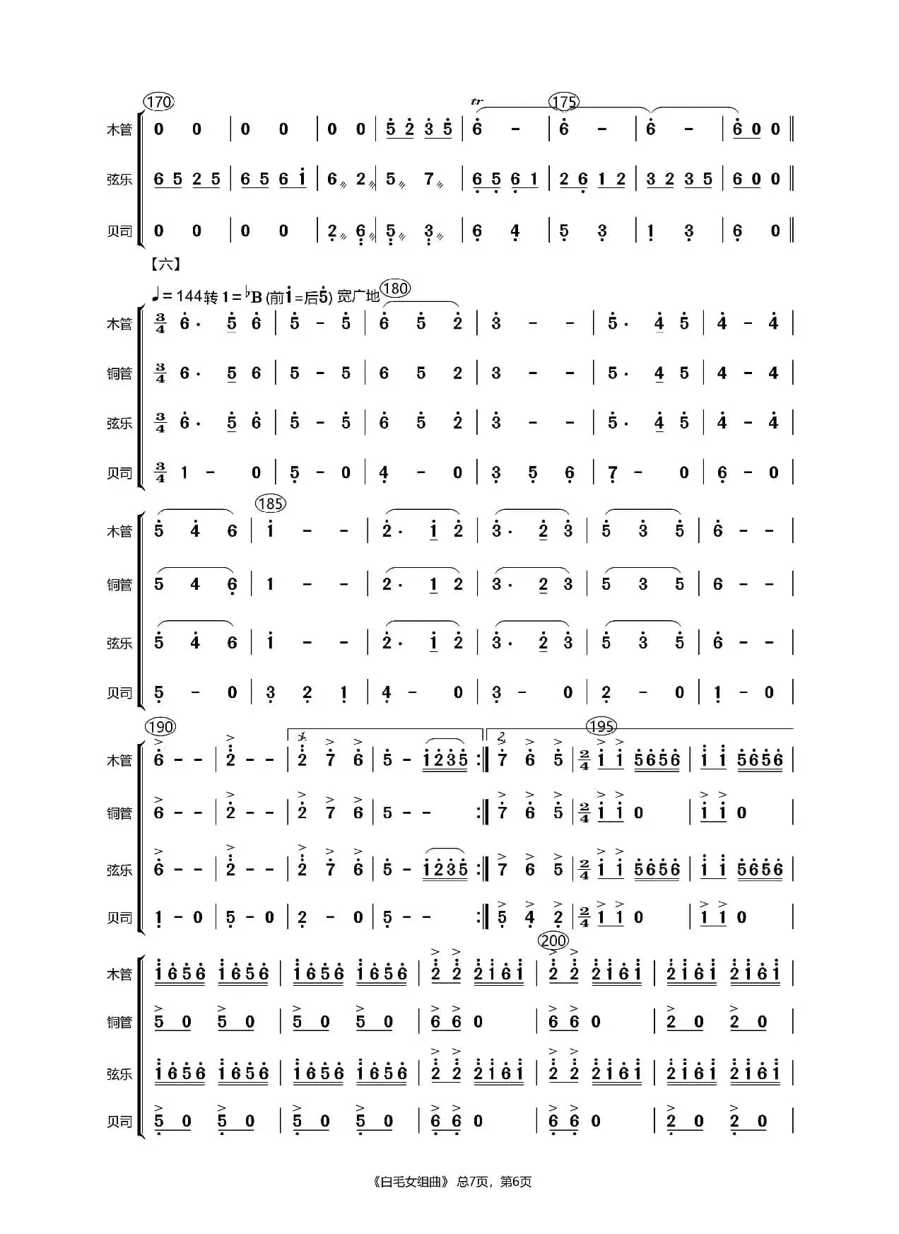 白毛女组曲（管弦乐合奏）