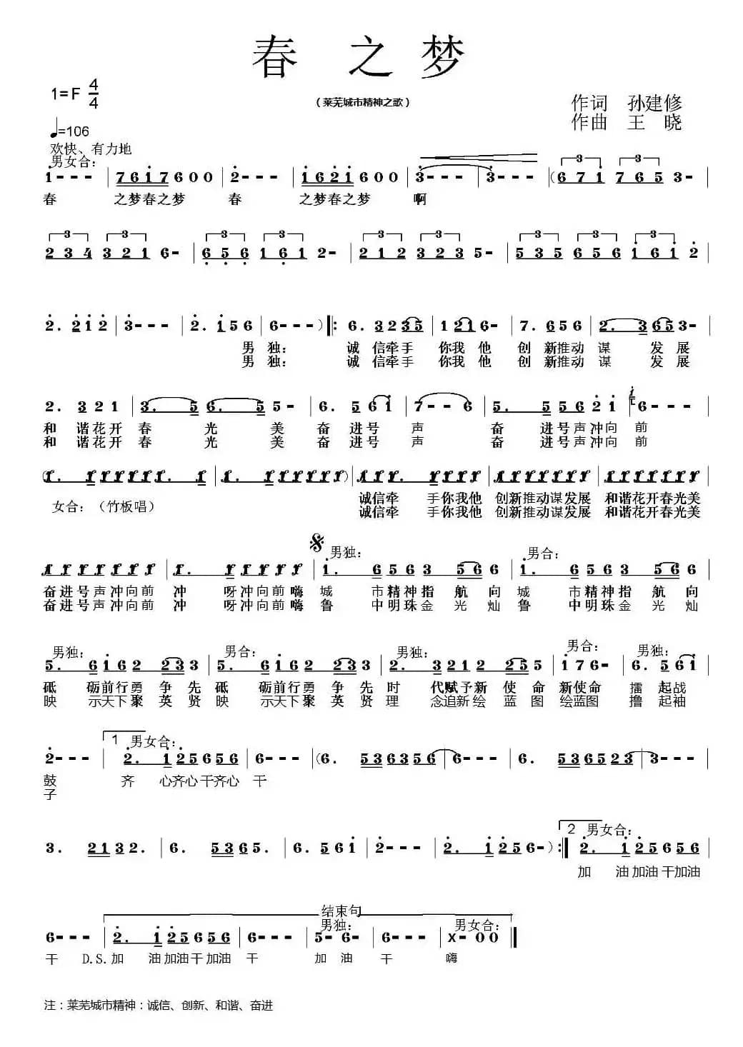 春之梦（孙建修词 王晓曲）