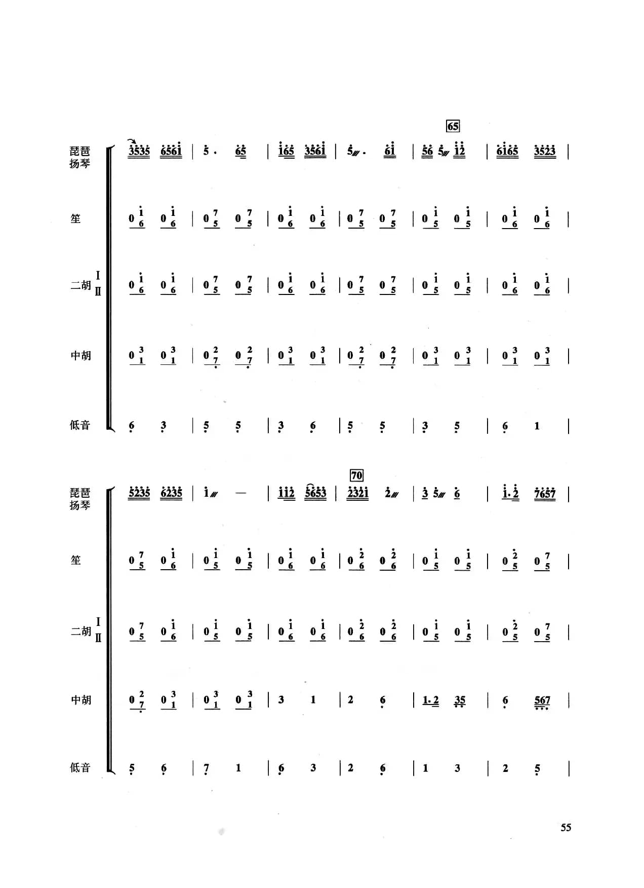 紫竹调（民乐合奏总谱、彭修文编曲版）