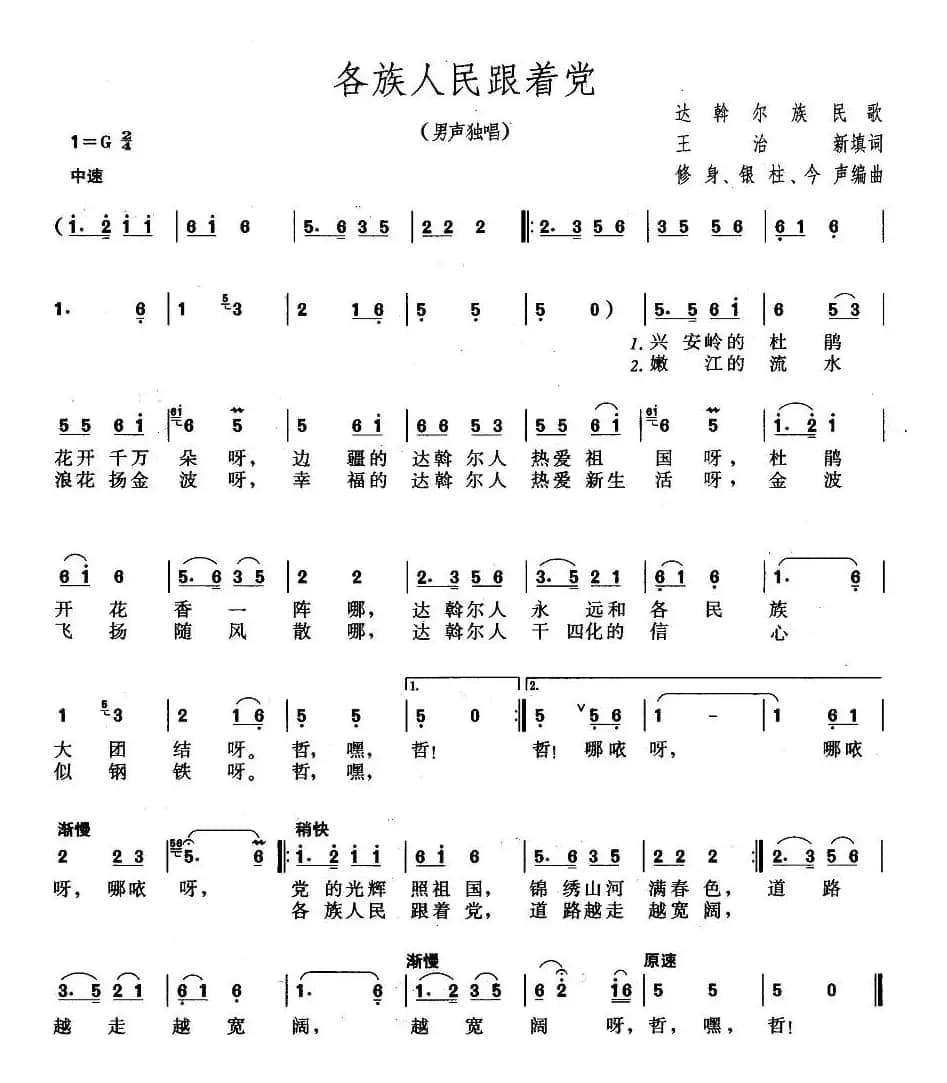 各族人民跟着党