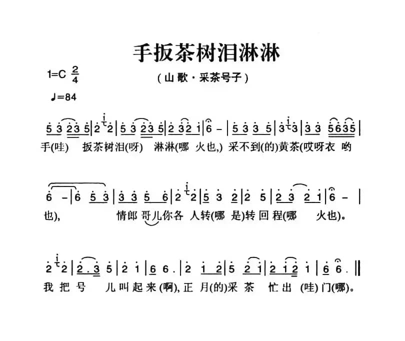 姚继忠民歌选：手扳茶树泪淋淋