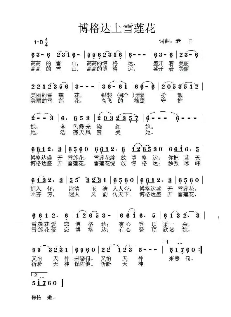 博格达上雪莲花