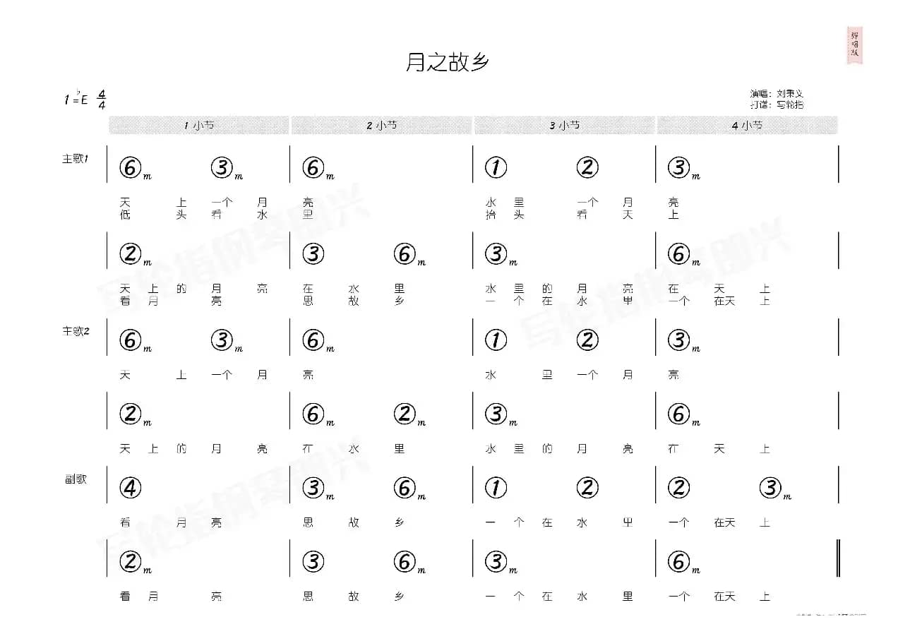 月之故乡（简和谱）