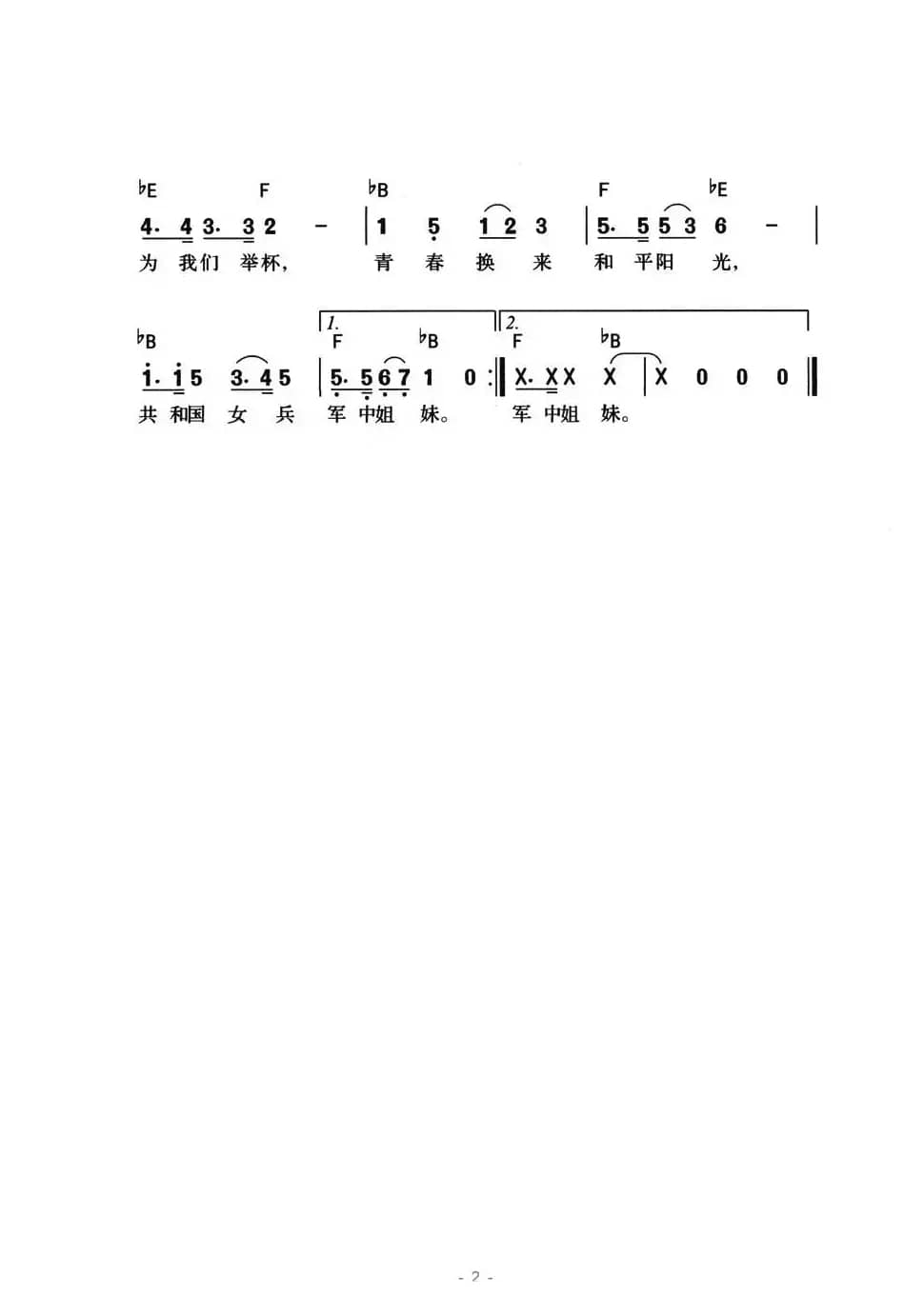 军中姐妹(王晓岭词 臧云飞曲)