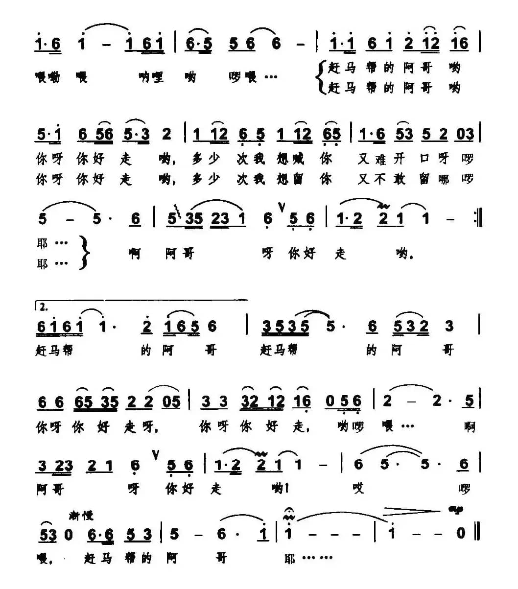 赶马帮呢阿哥你好走