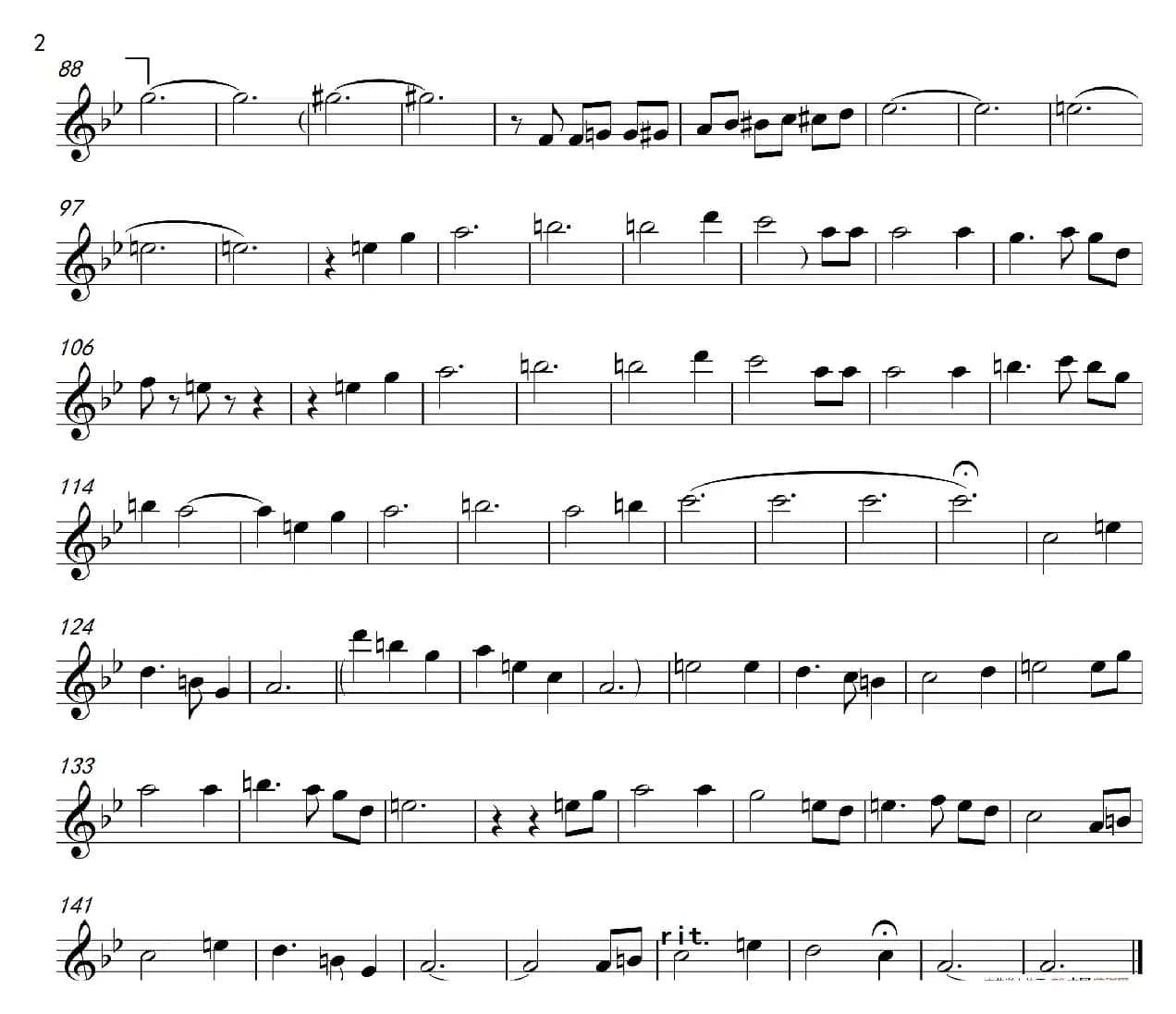 假如爱有天意（降B调转C调练习谱）