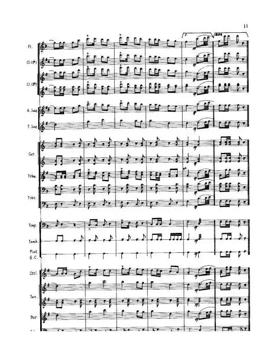 向国防现代化进军（军乐总谱线）11-15