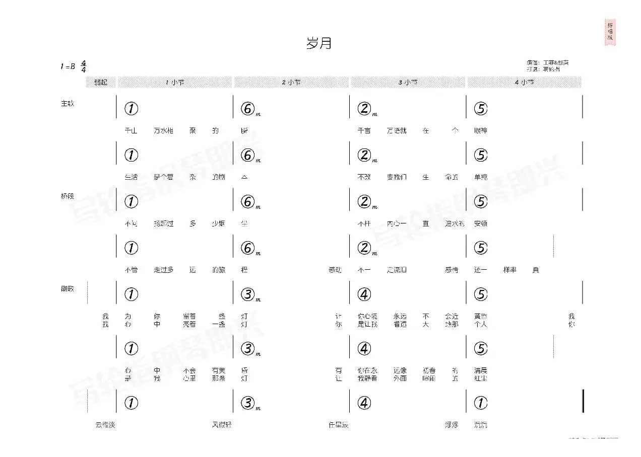 岁月（简和谱）