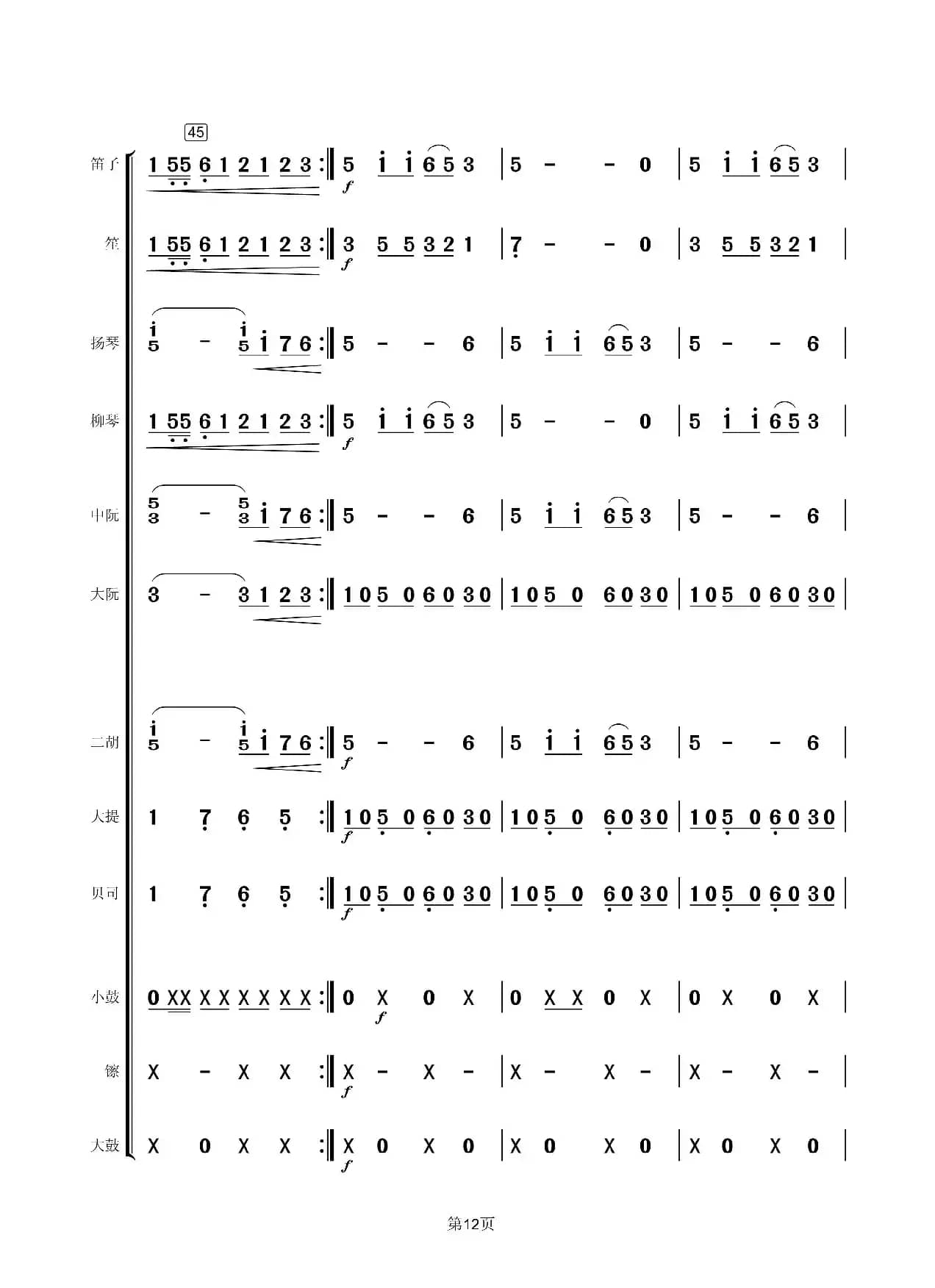 回娘家（民乐总谱）（小小张制谱）