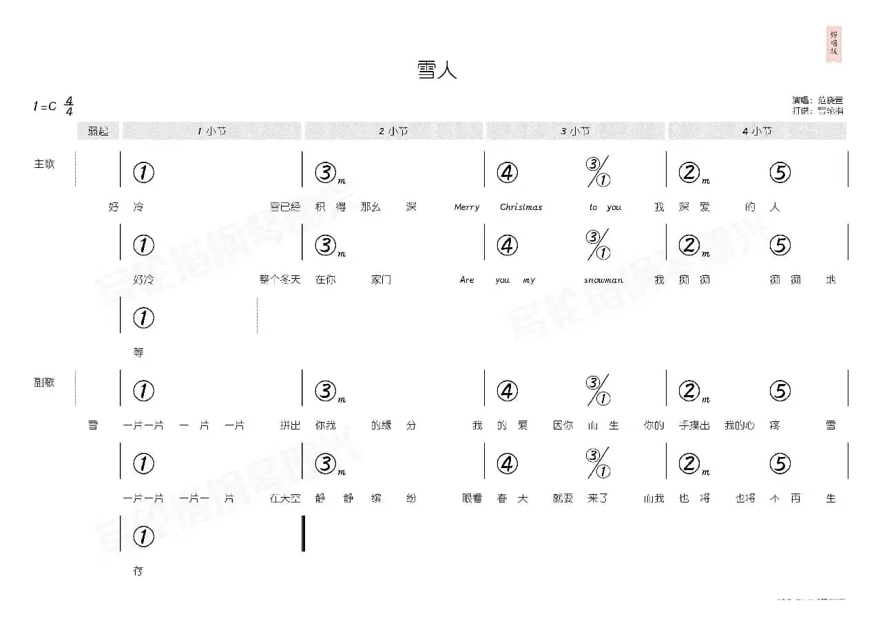 雪人（简和谱）