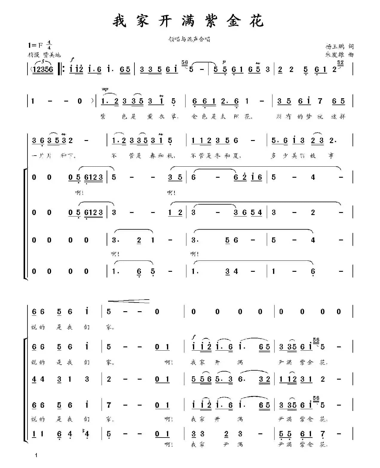 我家开满紫金花（合唱版）