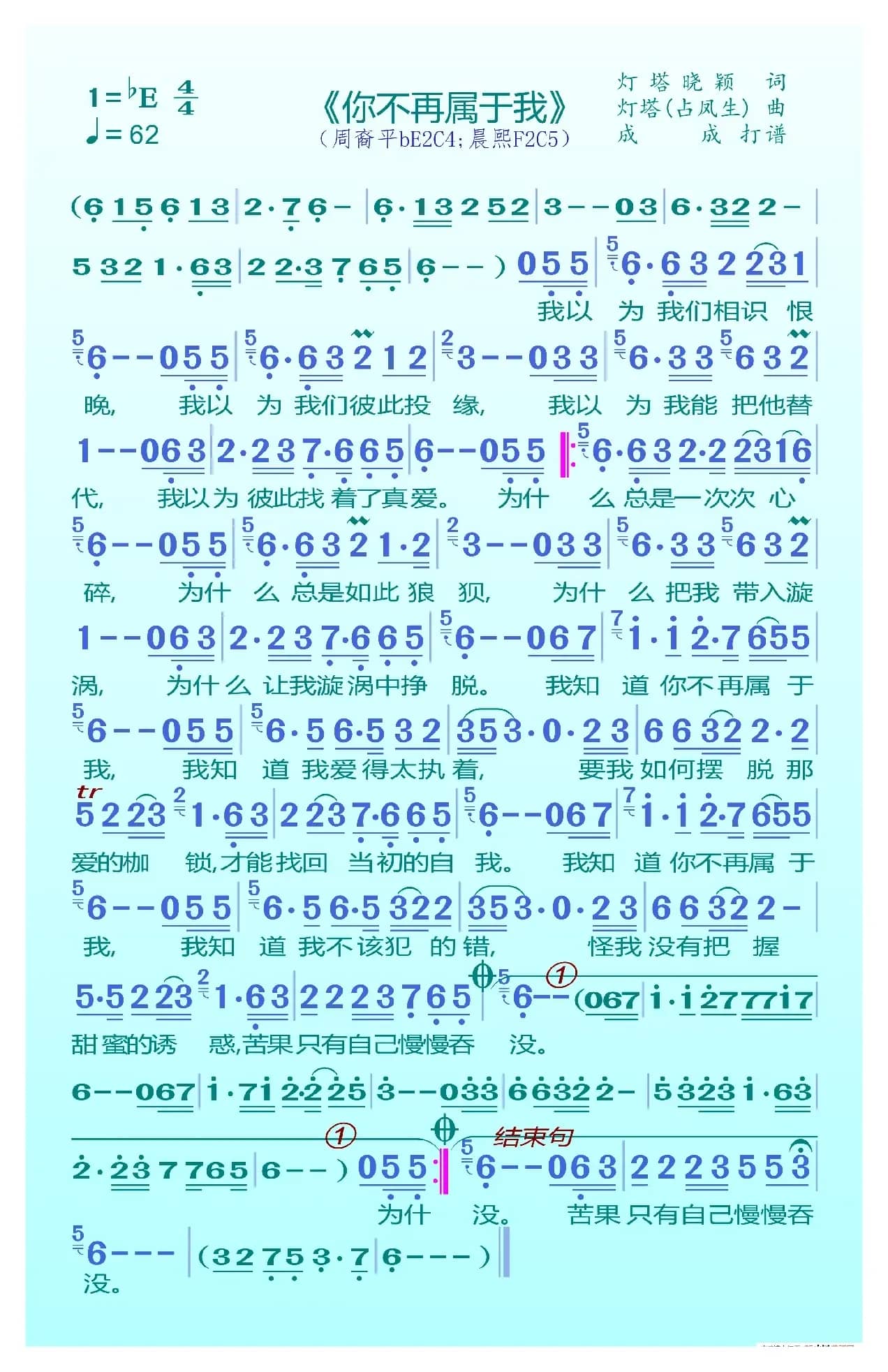 你不再属于我（周裔平）