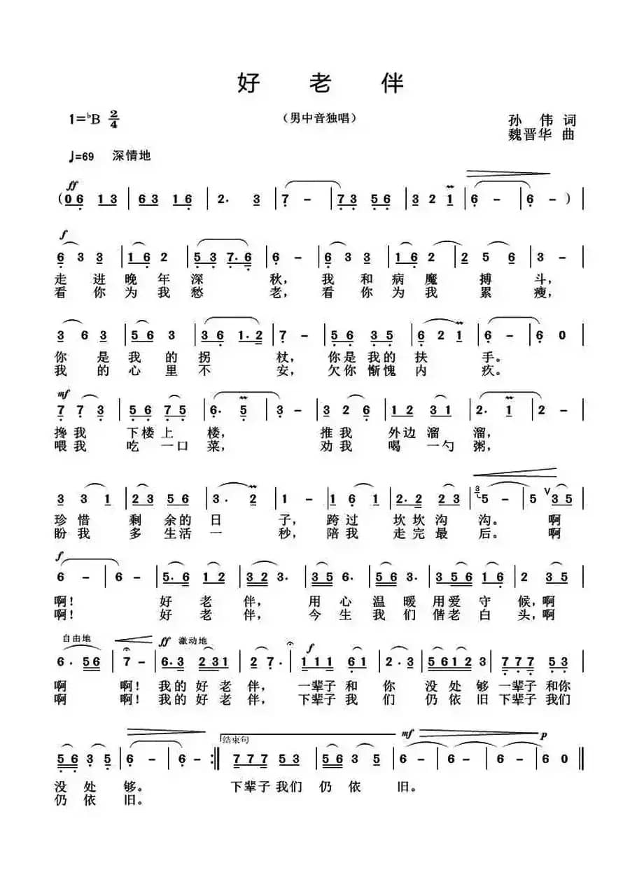 好老伴（孙伟词 魏晋华曲）