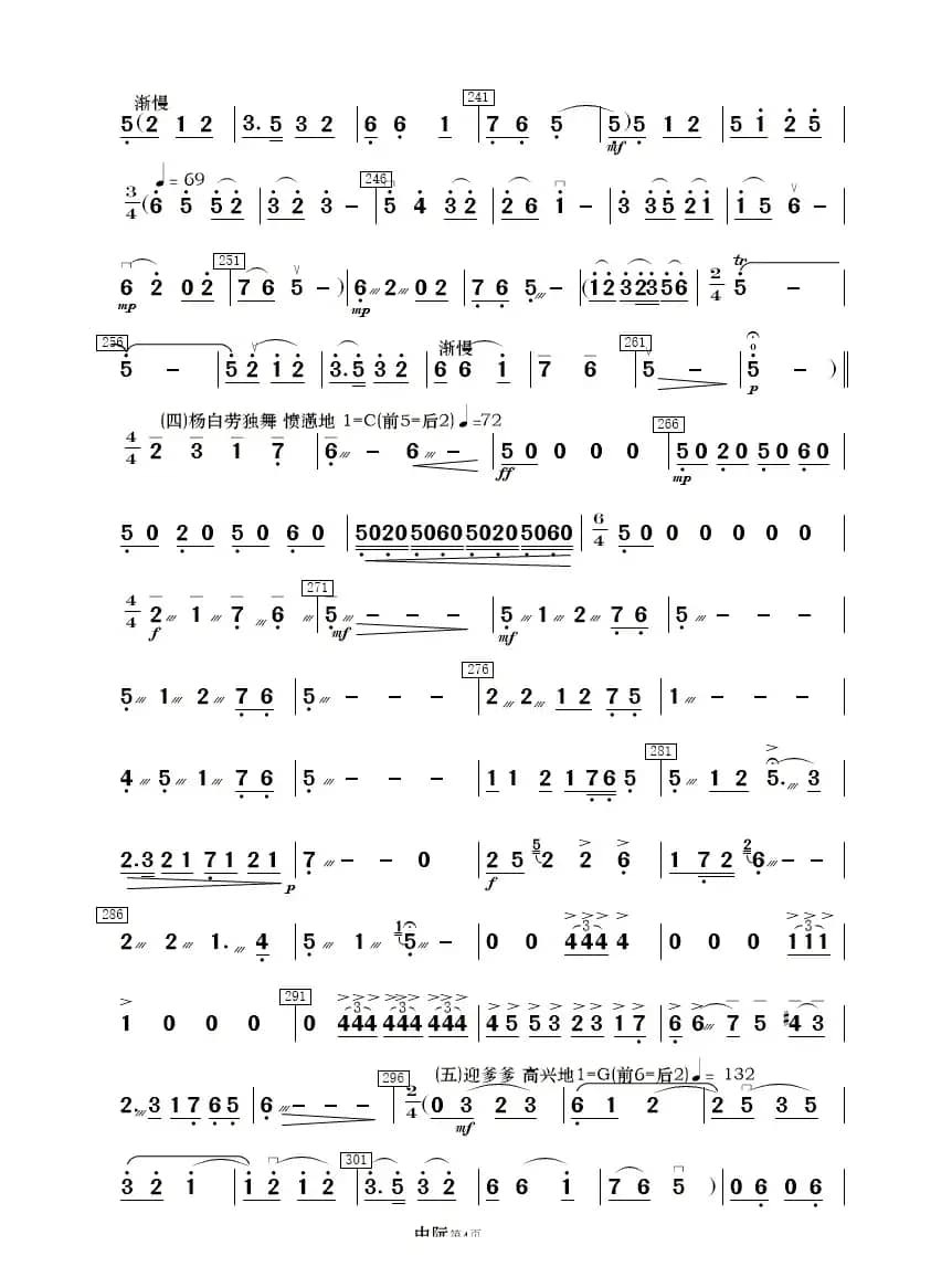 《白毛女》选曲（民乐合奏分谱）