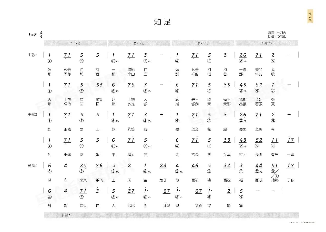 知足（简和谱）