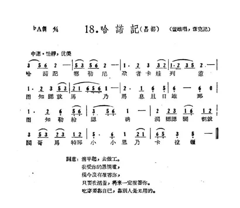 藏族民歌舞曲选：哈诺记