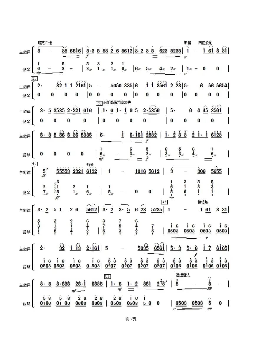 二泉映月（扬琴分谱）