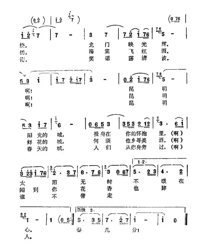 啊！美丽的昆明