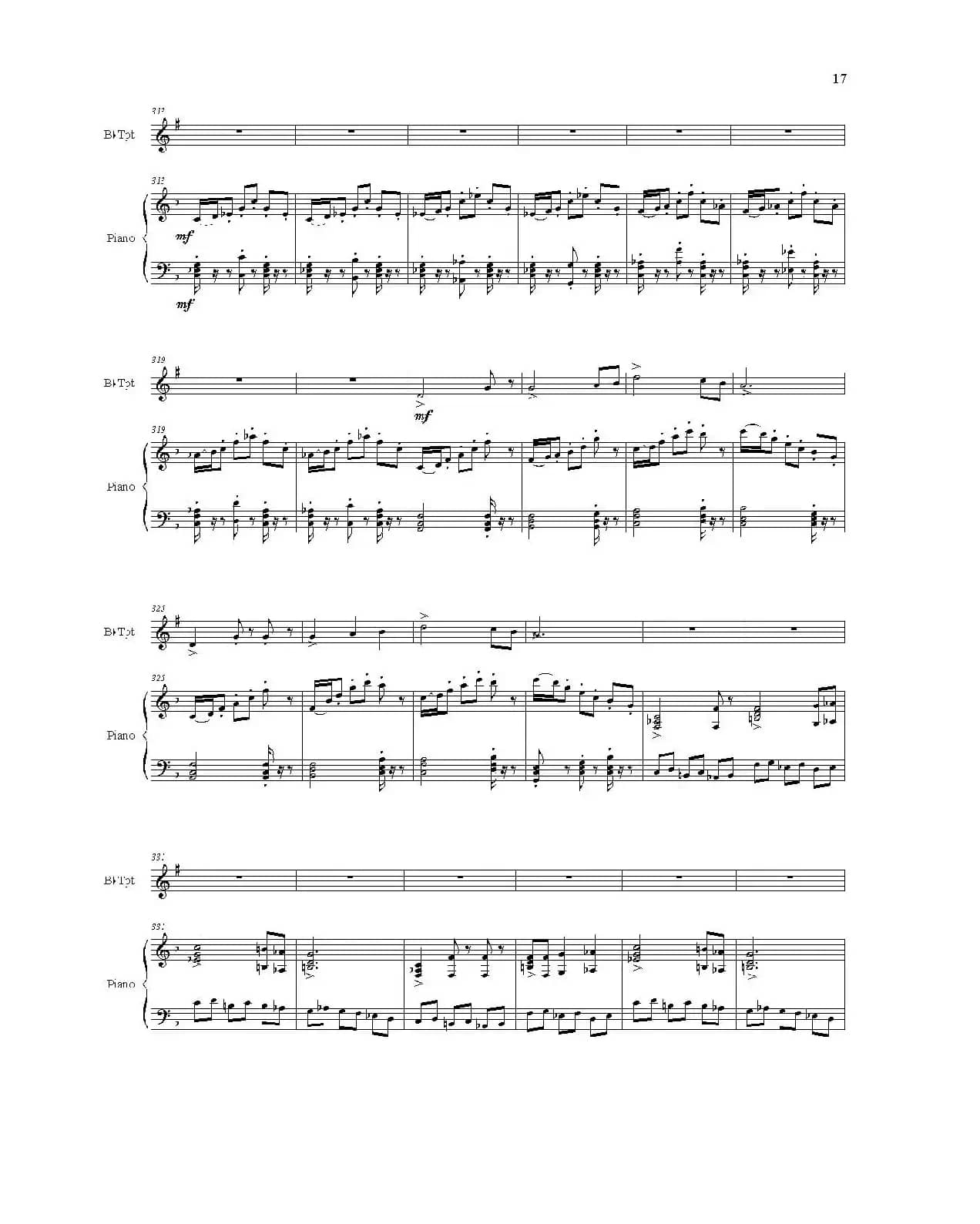 小号小协奏曲《祖国我属于你》总谱（周开屏原创）