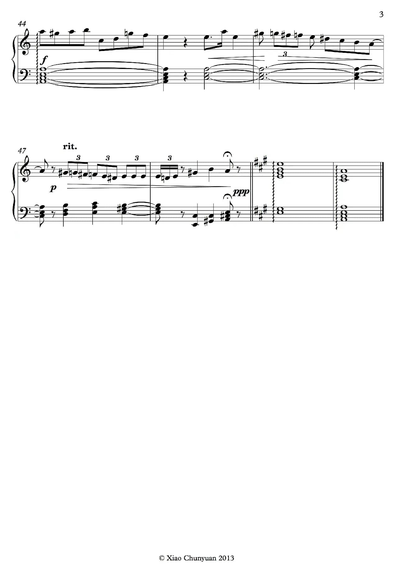Etude No 1（钢琴练习曲）