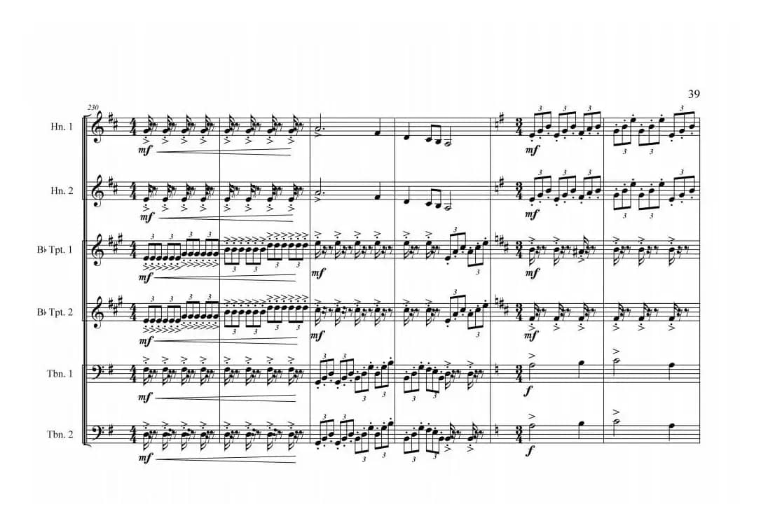 铜管六重奏《中国航母前奏曲》总谱（周开屏原创）