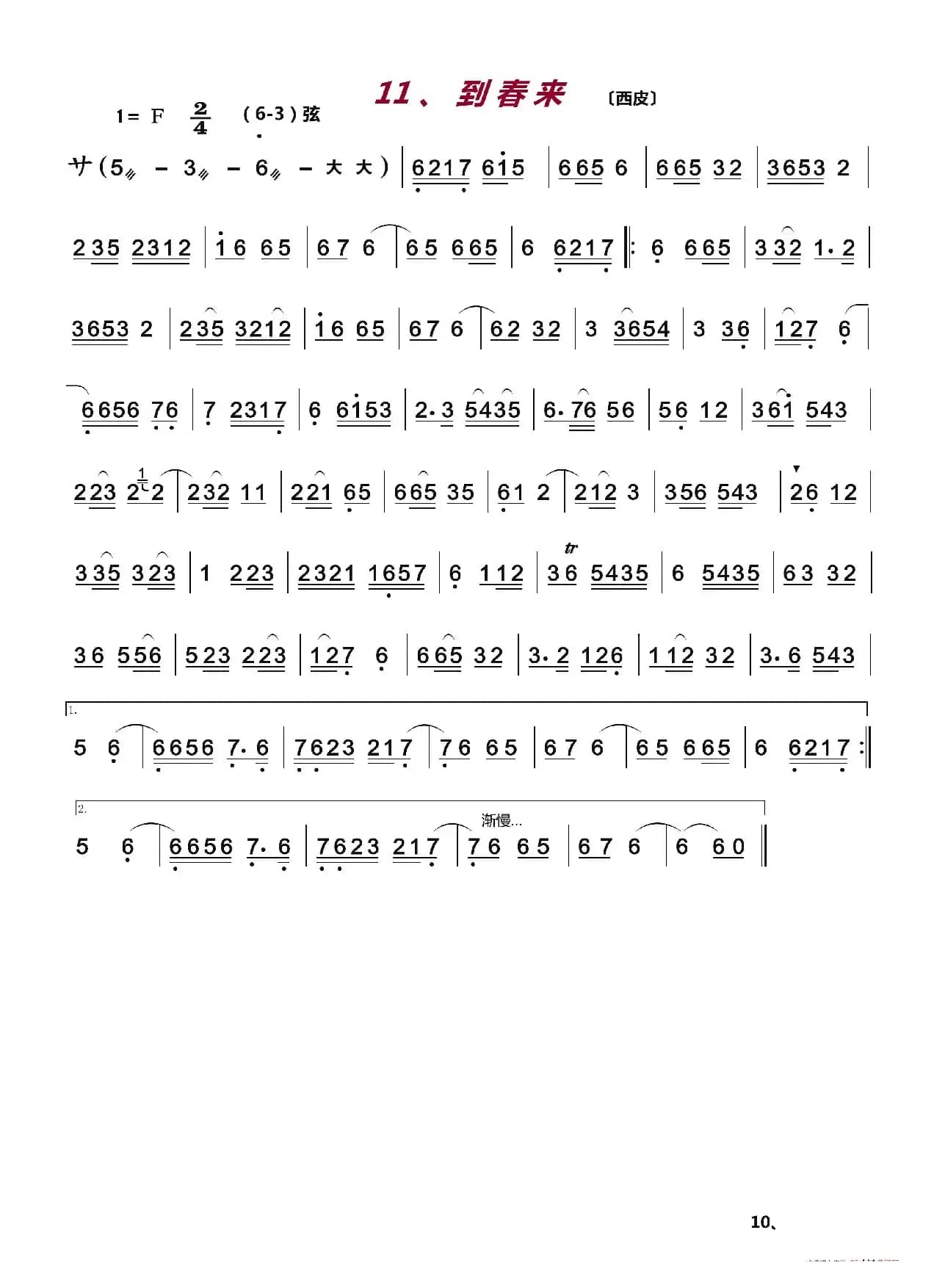 京剧伴奏曲牌13首