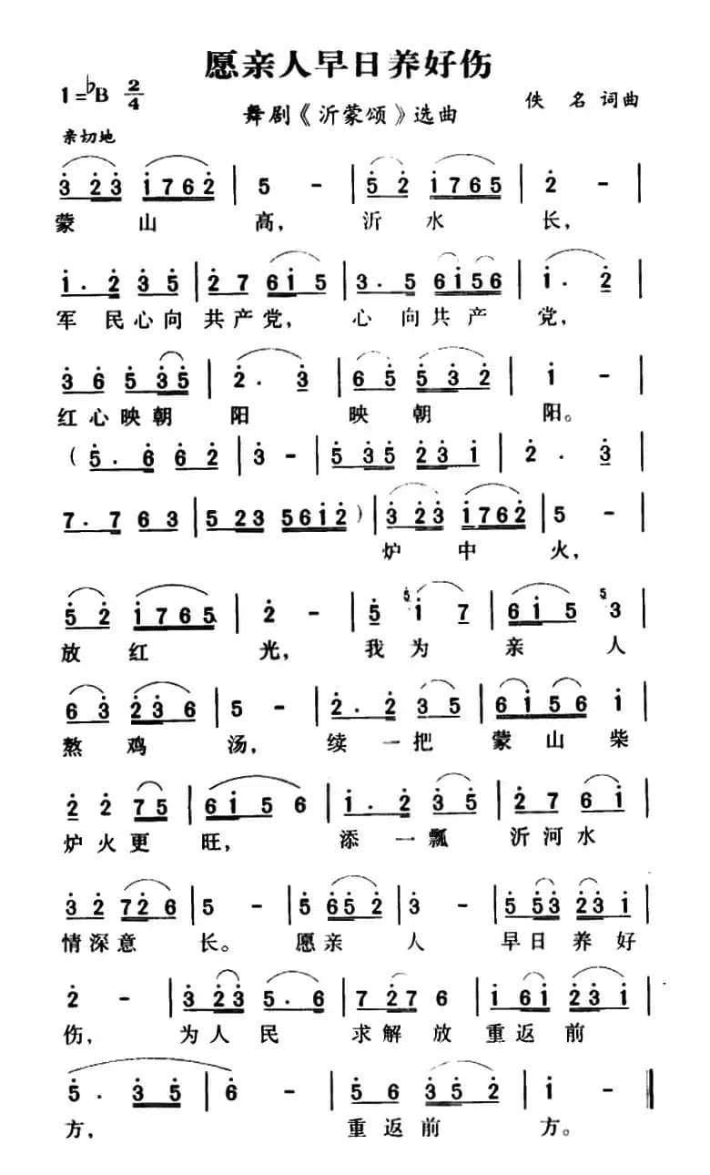 军歌金曲：愿亲人早日养好伤（舞剧《沂蒙颂》选曲）