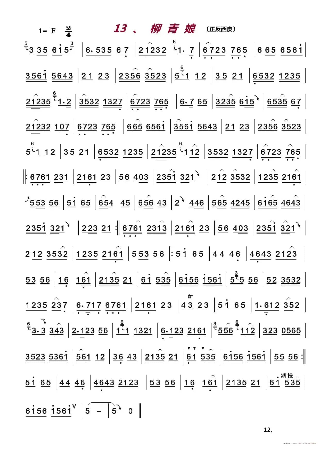 京剧伴奏曲牌13首