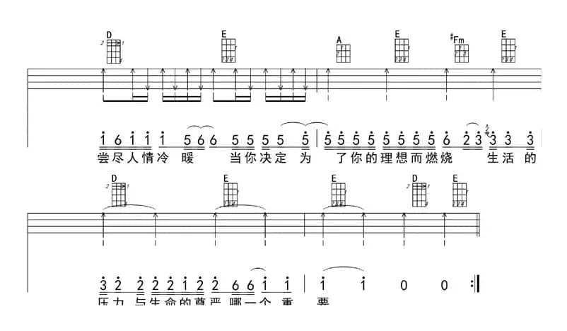 我是一只小小鸟（ukulele四线谱）