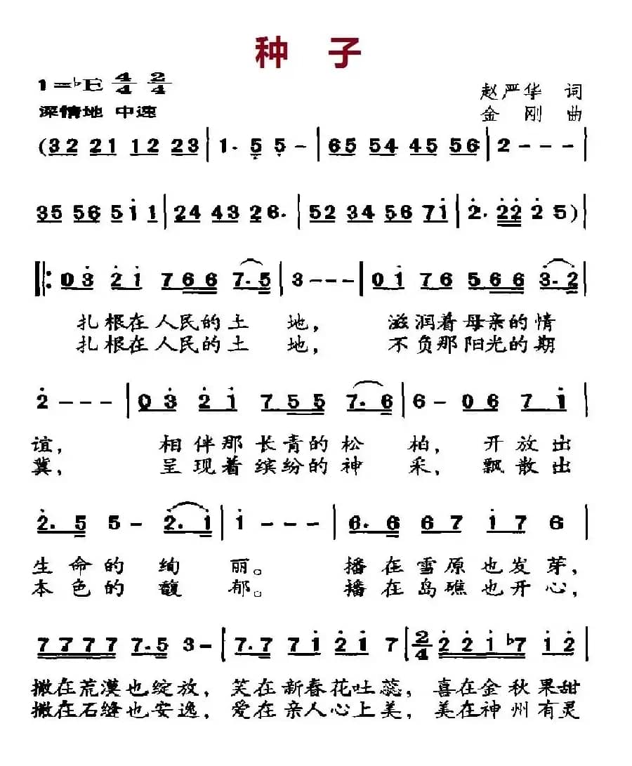 种子（赵严华词 金刚曲）