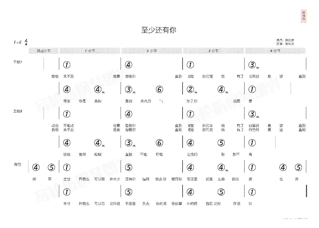 至少还有你（简和谱）