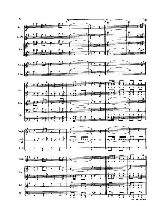 向国防现代化进军（军乐总谱线）16-20