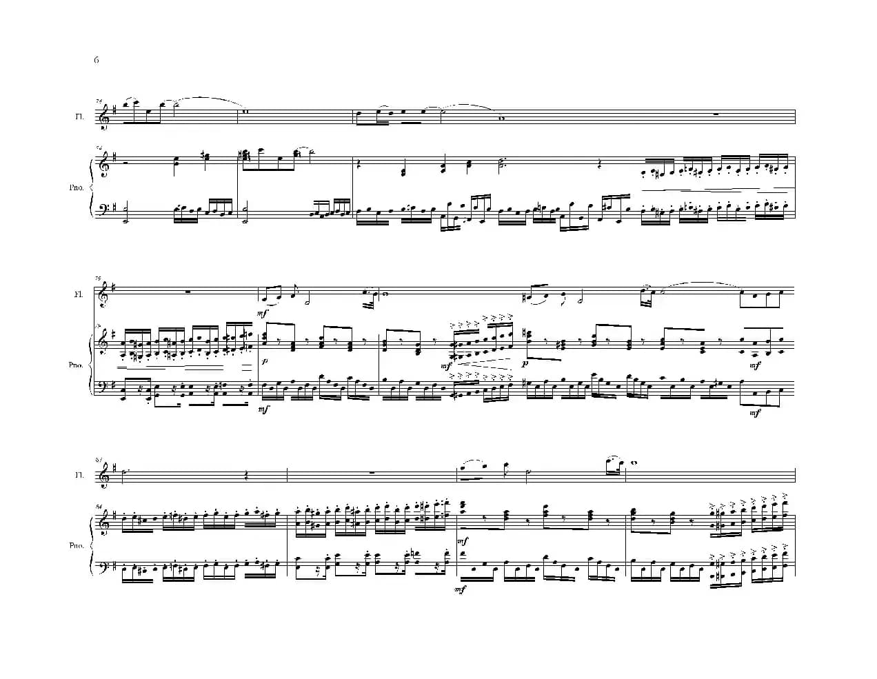 长笛独奏曲《伴你到天明》总谱（周开屏原创）