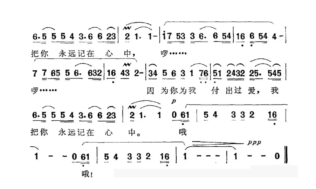 心中珍藏一片情