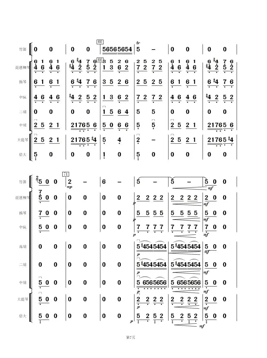 《白毛女》选曲（民乐合奏总谱）