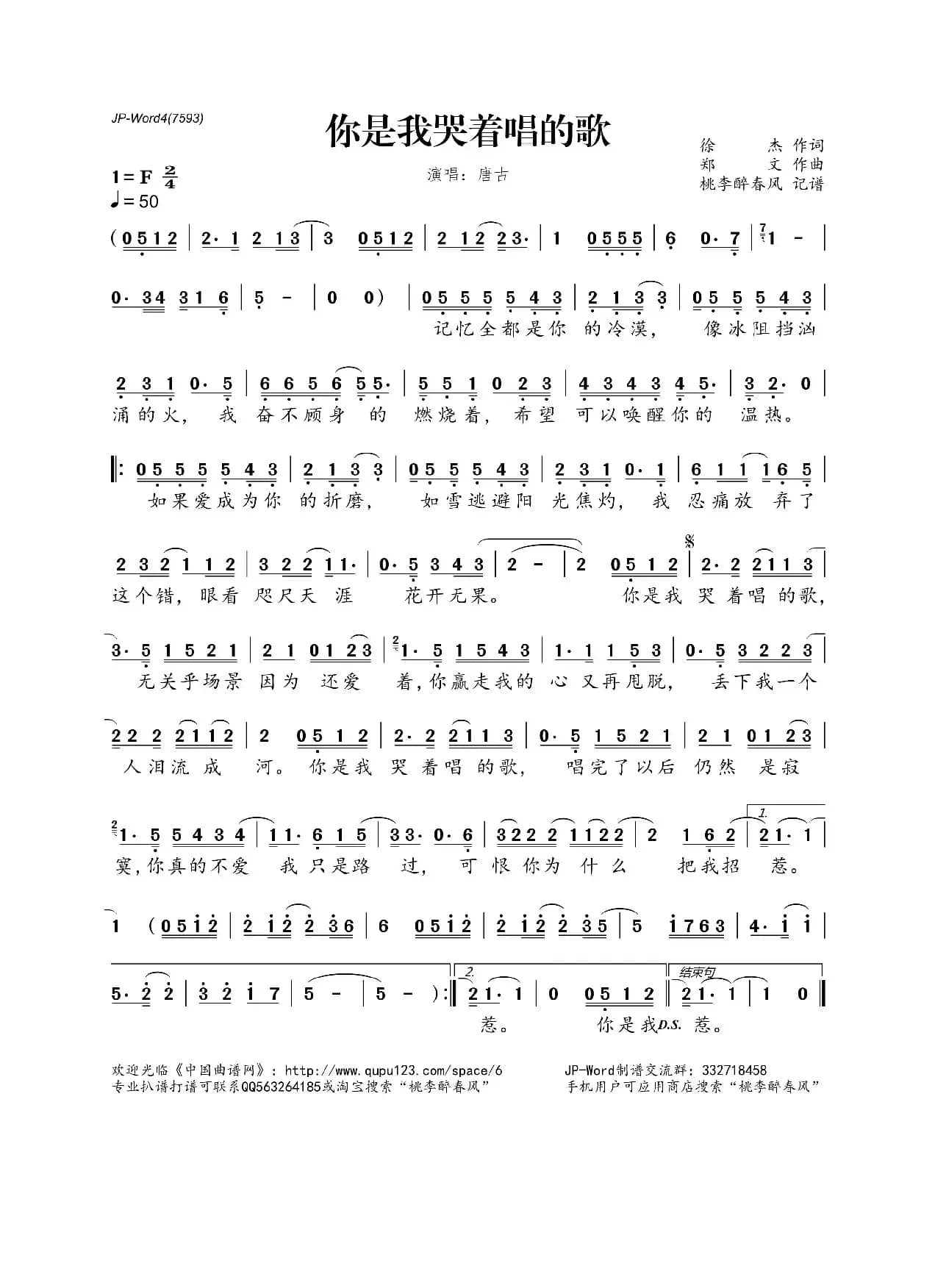 你是我哭着唱的歌