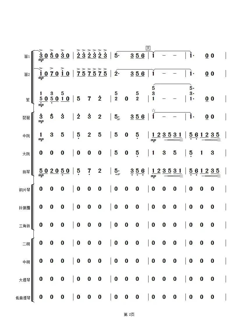 马兰花开（民乐小合奏总谱）