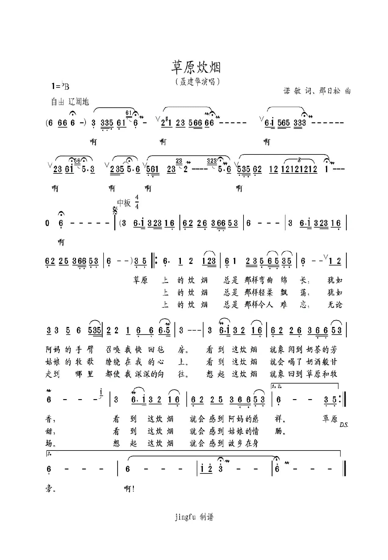 草原炊烟（诺敏词 那日松曲）