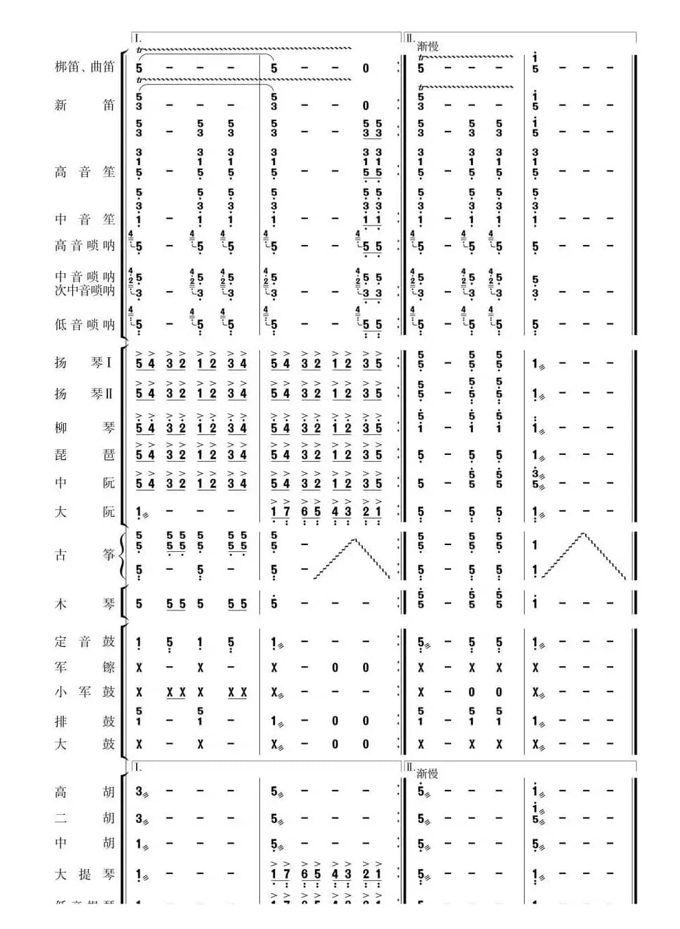 北京喜讯到边寨(民乐简谱总谱)31-33