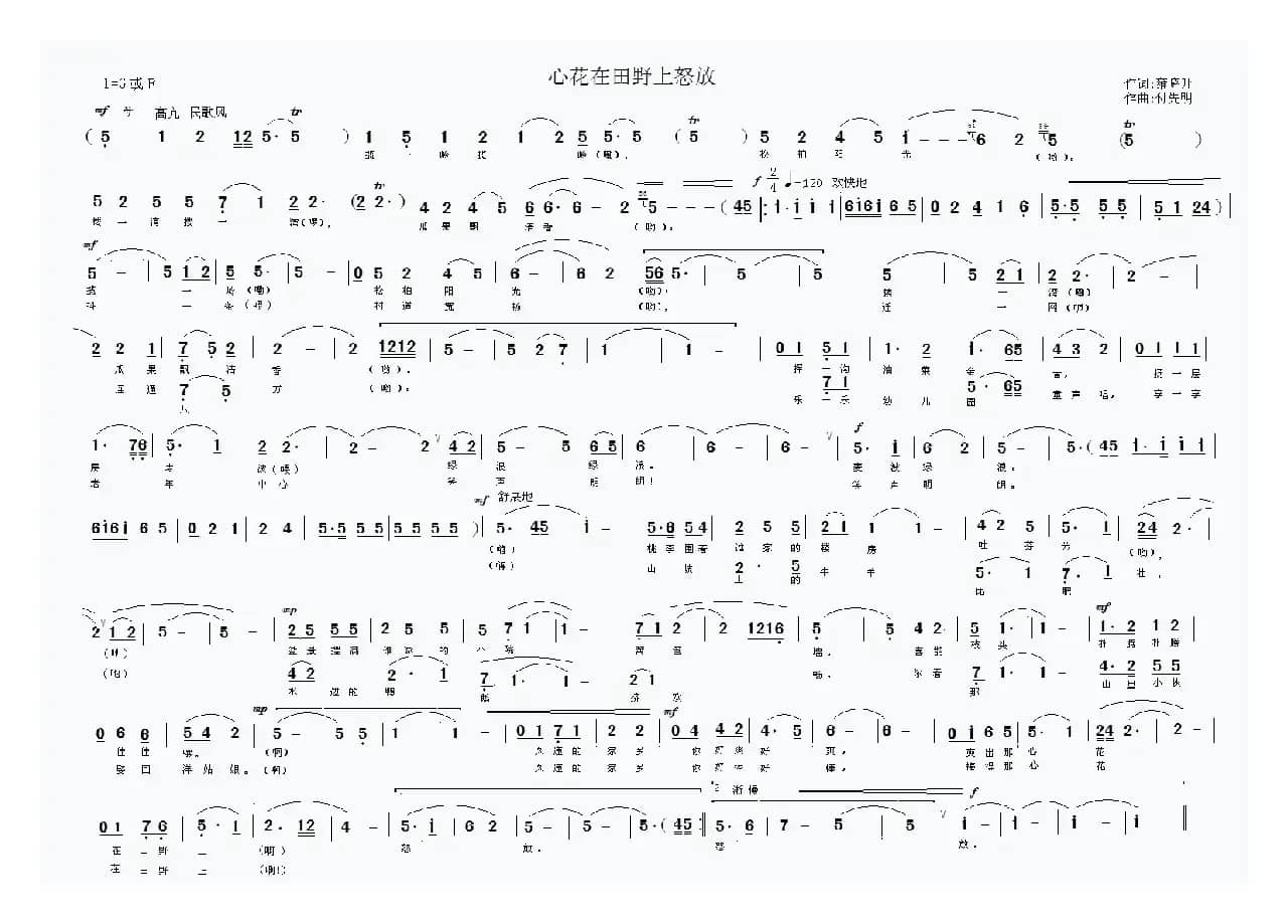 心花在田野上怒放